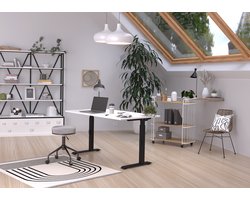 Germania Downey 120 cm Wit / Zwart Zit Sta Bureautafel