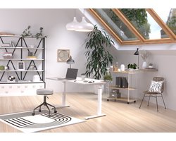 Germania Downey 140 cm Cashmere / Wit Zit Sta Bureautafel