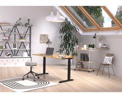 Germania Downey 140 cm Eiken / Zwart Zit Sta Bureautafel