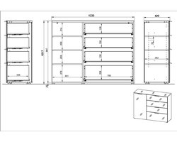 Germania - Dressoir - - 134x42x102 cm