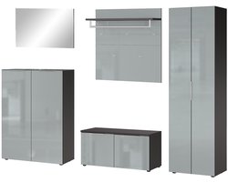 Germania Genova Halmeubelset Drie Grafiet/Zilvergrijs