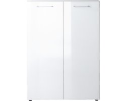 Germania Schoenenkast Scalea - L88 x B40 x H120 cm - Hoogglans - Wit