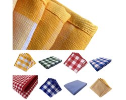 Geruit tafelkleed op maat maximale maat 140 x 300 (geel, rood, groen of blauw) - rond - vierkant - rechthoek - ovaal - driehoek - zeshoek