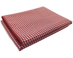 Geruit Vierkant Tafelkleed / dekservet Kleine ruit rood 100 x 100 (Strijkvrij) - brabants bont - picknick - traditioneel - vintage
