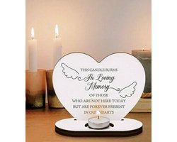 Geschenk set - Waxinelichthouder - In loving memory - Herdenking - Forever in our hearts - Gemis - Liefde - Troost - Overleden - Kado