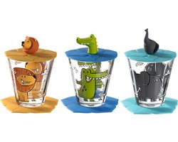 Geschenkset Bambini Leeuw, Krokodil, Olifant - 9 delig