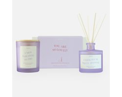 Geschenkset geurkaars & geurstokjes 'you are so lovely' - De Beste Mama - Omdat je het verdient - De Liefste Mama - Cadeauset - Moederdag - Geschenk - Cadeau - Zen - Zelfliefde - Moment van Rust - Me-time - Badkamer