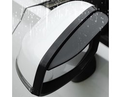Geschikt voor 2-delige regenhoes voor zijspiegel en zonneklep, regenhoes voor achteruitkijkspiegel, siliconen regenhoes, rubberen zonneklepbeschermer voor spiegel (puur zwart, 2-pack)