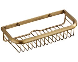 Geschikt voor Badkamer Douche Plank, 30cm Mand, Antieke Messing Douche Organisator, Muur Gemonteerd