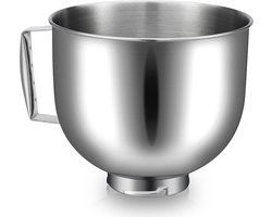 Geschikt voor KitchenAid Classic 4.5Q en Artisan 5QT series zijn roestvrijstalen mengkommen met handvatten verkrijgbaar als vervangende mixeraccessoires en zijn vaatwasmachinebestendig.