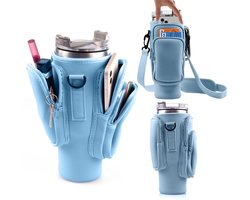 Geschikt voor Stanley waterfles draagtas met telefoonvak, schouderband, inhoud 30/40 ounce, bekeraccessoires en 3 zakken