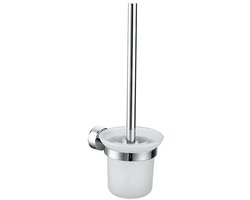 Geschikt voor Toiletborstel Toiletborstel, Toiletborstel en houder, Badkamerreinigingsborstelset, Roestvrijstalen en zwart zilveren glazen toiletborstel (muurmontage)