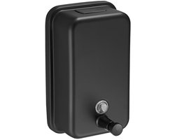 Geschikt voor Zwarte Wand Zeepdispenser 500ML - Vloeibare Zeep, Shampoo, Afwasmiddel - Roestvrij Geborsteld Metaal - Ingebouwde Zeepdispenser van Roestvrij Staal - Badkamer, Keuken - SP50