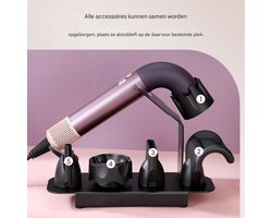 Geschikt voorDyson / Gebogen buis (R-type) — HD17/18-standaard — Houder voor high-speed haardroger — Verticaal opbergrek voor op tafel (boren niet nodig)