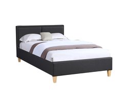 Gestoffeerd bed ANAIS 120x200 cm, stof in zwart