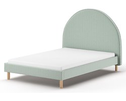 Gestoffeerd bed Maeva 140x200cm - groene bouclé stof