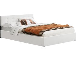 Gestoffeerd Bed Marbella - 140 x 200 cm - Wit - Bedlade