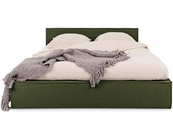 Gestoffeerd bed PESARO 140x200 cm met lattenbodem – Groen