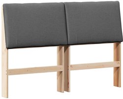 Gestoffeerd Hoofdbord | Hoofdeinde Donkergrijs 160 cm Massief grenenhout