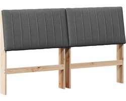 Gestoffeerd Hoofdbord | Hoofdeinde Donkergrijs 160 cm Massief grenenhout