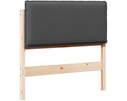 Gestoffeerd Hoofdbord | Hoofdeinde Natuurlijk en Donkergrijs 90 cm