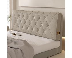Gestoffeerd Hoofdbord - Wandpaneel Rugsteun - Comfortabel Ontspannen - Zachte Fleece Bekleding - Queen Size 59" - Grijs