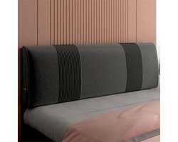 Gestoffeerd Hoofdbord - Zacht Hoofdkussen - Comfortabel Slapen - Met Handige Zakken - 80 cm Breed - Grijs