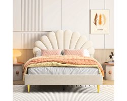 Gestoffeerd Tweepersoonsbed – Bedframe – Slaapbank – Boxspring – Bed 140x200 cm – Velvet Bekleding – Stevige MDF Constructie