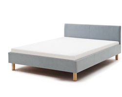 Gestoffeerd twijfelaar bed Amber - ijsblauw - Meise - Back to School - Blauw - Textiel - Back to School - Twijfelaar (120 cm breed) - Normaal bed - Op voorraad