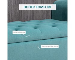 Gestoffeerde Bank Met Opbergruimte – Opbergbank – Zitbank – Halbank – Schoenenbank – Fluweel Groen – 126 x 48,5 x 47 cm – Draagvermogen 120 kg
