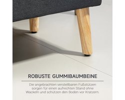Gestoffeerde Bank – Opbergbank – Zitbank – Bedbank – Linnen Bank – Donkergrijs – Rubberhouten Frame – Compact 110x39x45 cm