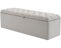 Gestoffeerde bank Tweezitsbank met opbergruimte huidvriendelijke zachte stof geschikt voor slaapkamer woonkamer en andere ruimtes 141x41,5x47 cm lichtgrijs