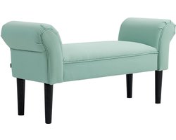 Gestoffeerde bank voor de slaapkamer - transparante stof - groen - 102 cm x 36 cm x 51 cm