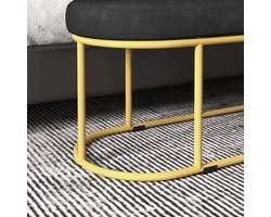 Gestoffeerde bank – zitbank – poef – bench – halbank – fluwelen look – stevig stalen frame – draagkracht 200 kg