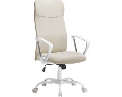 Gestoffeerde bureaustoel – in hoogte verstelbaar en kantelbaar – cappuccino beige