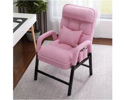 Gestoffeerde Fauteuil - Accentstoel Luie stoel - Kleine ruimtes - Met zijzak - 9 kg - Roze