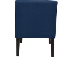 Gestoffeerde Gaststoel 69,2x60,3x85,7 cm – Comfortabele Wachtkamerstoel met Armleuningen, Indigo Stoffering, Houten Poten Espresso Finish, Duurzame Binnenvering – Luxe Bezoekersstoel voor Kantoor & Thuis