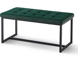 Gestoffeerde keukenbank 100 cm - Fluwelen eetkamerbank met metalen poten - Moderne stijl voor hal, slaapkamer en woonkamer