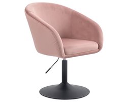 Gestoffeerde Loungestoel met Armleuningen - Draaistoel in Oudroze Fluweel