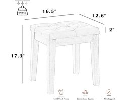 Gestoffeerde Ottomaanse kruk - Ivoor - Kunstleer