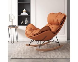 Gestoffeerde Schommelstoel - Lounge Stoel - Buiten Ontspannen - Zero Gravity Ontwerp - Ergonomisch - Oranje