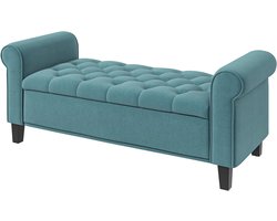 Gestoffeerde Sofa – Slaapbank – Velours Bank – Halbank – Opbergbank – Met Opbergruimte Onder Zitting – Comfortabele Fluwelen Bekleding – Compact 126x48,5x47 cm