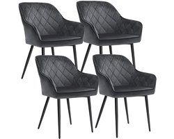 Gestoffeerde stoelen - set van 4 - grijs