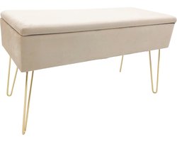 Gestoffeerde Zitbank met Opbergruimte en Fluwelen Bekleding - Praktische En Elegante Oplossing