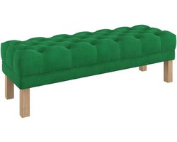 Gestoffeerde Zitbank - Voetenbankje Halbank - Comfortabel Zitten - Diep Geknoopt Blad - 140 cm Breed - Groen