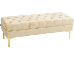 Gestoffeerde zithoek fluwelen bank met gouden metalen poten