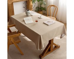 Gestructureerd Polyester Tafelkleed Rechthoekig 140x180cm – Waterdicht & Vlekbestendig – Afneembaar & Kreukvrij – Voor Feestjes, Lente & Farmhouse Stijl