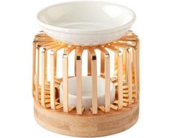 Geurbrander voor Etherische Oliën en Waxmelts - Keramiek Metaal Hout - Aromatherapie Diffuser - Modern Woondecoratie