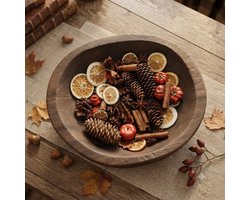 Geurende Herfst Strooidecoratie 250 gram – Potpourri - Natuurmix met Dennenappels, Gedroogde limoen schijfjes, pompoen, Kaneel & Steranijs - Gemengde natuurlijke decoratie voor herfst winter kerst
