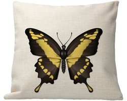 Geurfruit - Kussen - Design - Insect - Gele Vlinder - Linnen - Kleurvast - inclusief vulling